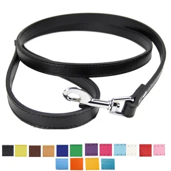 Leather Cat Dog Leashes Colorful Puppy Walking Leashes Harness Collar Lead Rope For Small Medium Large Dogs Pet Supplies 1.2M 1