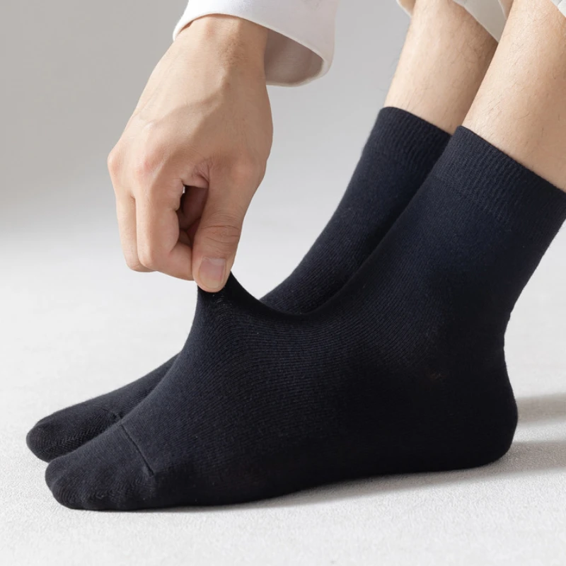 Men's Socks 5 Pairs / Lot Black White Gray Business Casual Sock Crew Soft Calcetines Breathable Spring Summer for Male_voghion.com