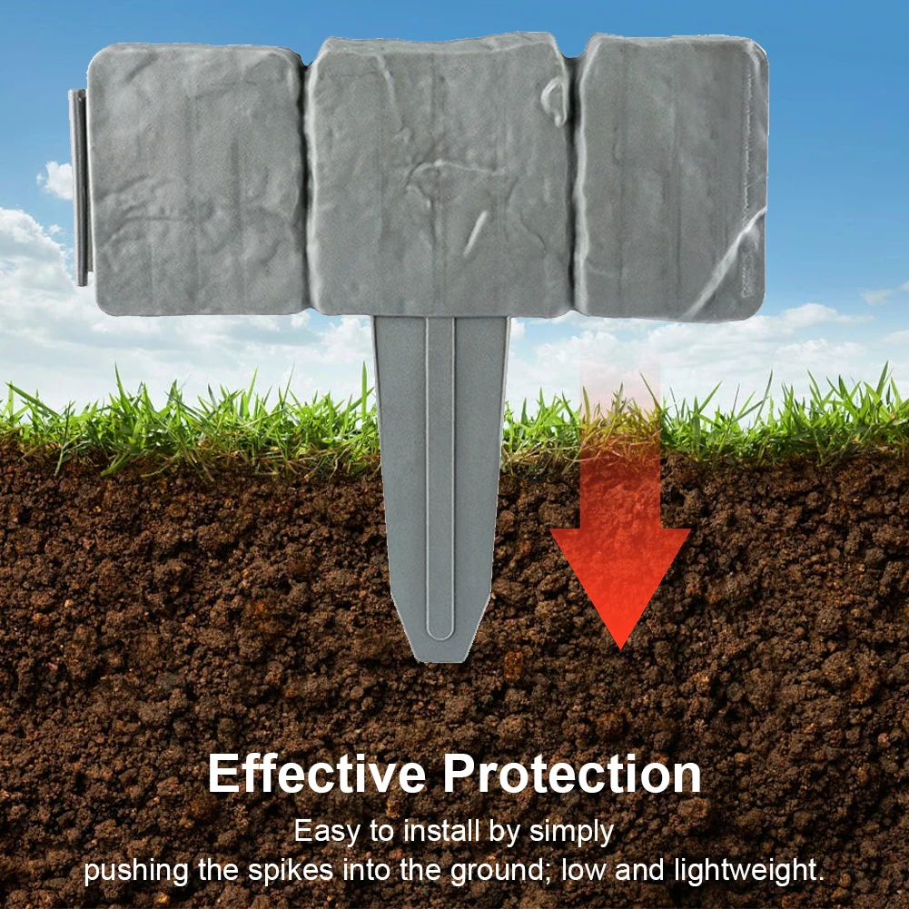 Garden Edging Border Imitation Stone Fence Partition Fence Garden Decor (40pcs)