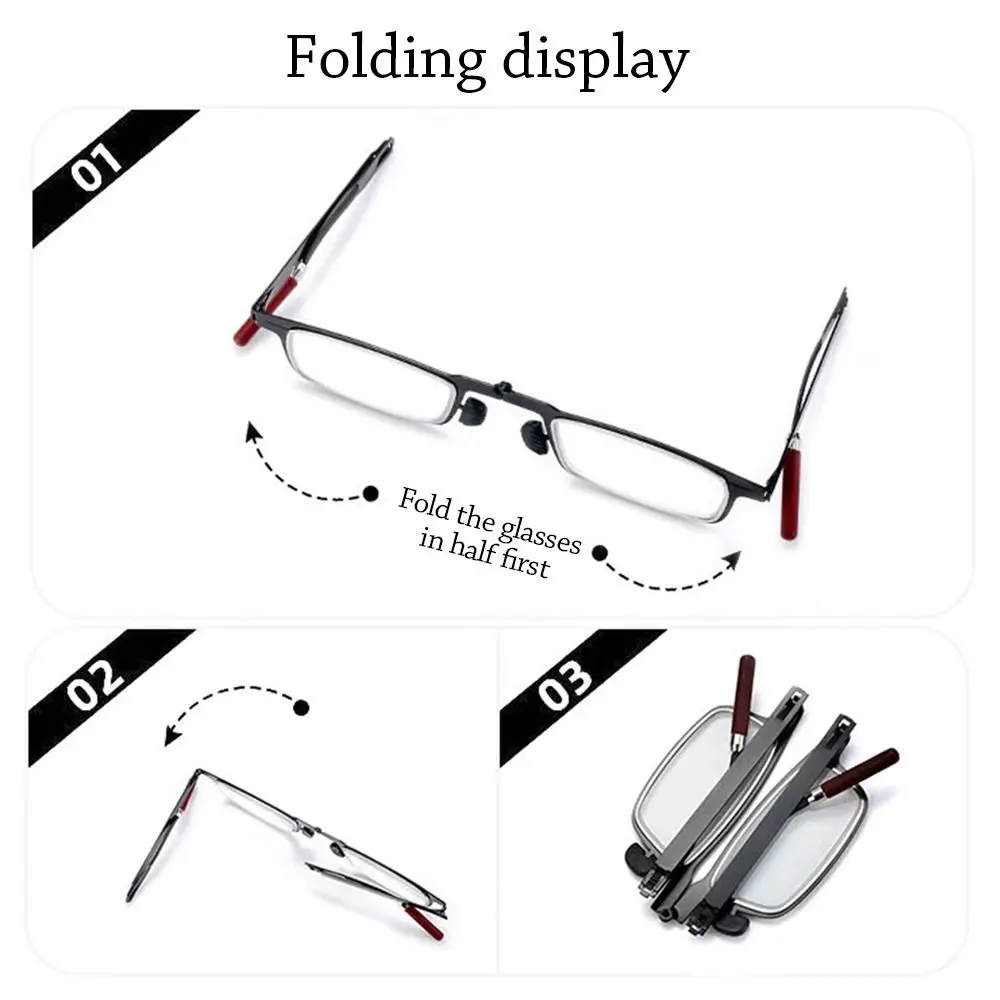 Blue Ray Blocking Anti-Blue Light Reading Glasses Mobile Phone Holder Eye Protection Hyperopia Glasses Portable Metal