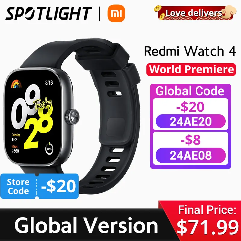[World Premiere]Versione Globale Redmi Watch 4 Ultra Large 1.97 ''Amoled Display 20 Giorni Durata Della Batteria Supporto 5-Sistema Gnss