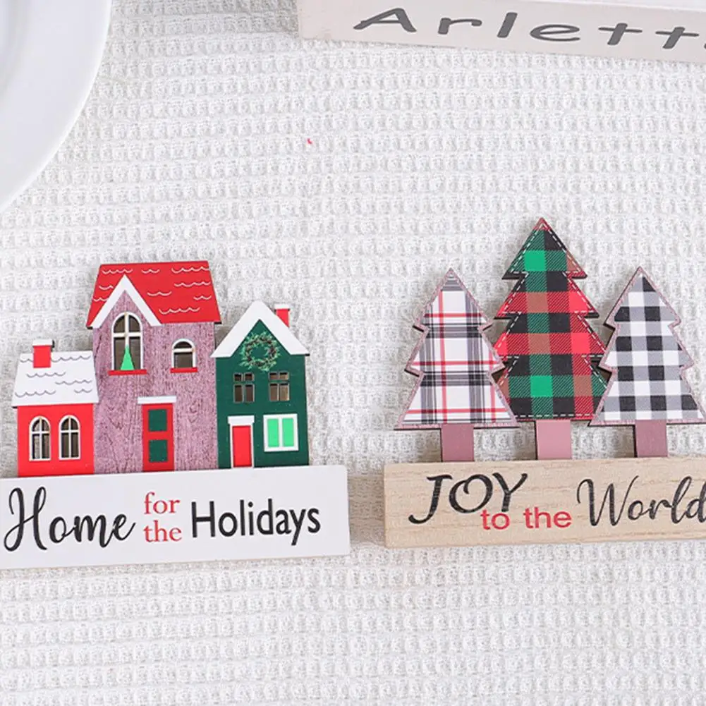 

Durable Wood Ornament Exquisite Rustic Xmas Tree House Shape Wooden Ornament for Festive Home Decoration A Charming Christmas