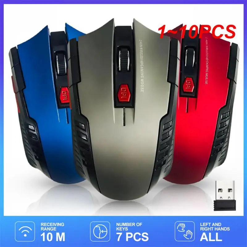 1 ~ 10Pcs Mouse Da Gioco Mouse Wireless 1600Dpi 2.4Ghz Mouse Per Computer Wireless Mouse Per Computer Ergonomico Per Laptop