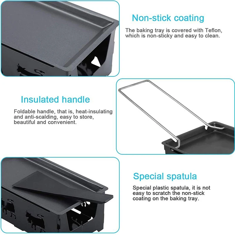 Milk Cheese Portable Non-Stick Metal Cheese Raclette Oven Grill Plate Rotaster Baking Tray Stove Set Kitchen Baking Tools