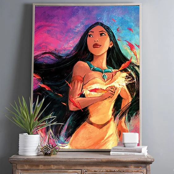 Diamond Painting Disney 5D Diamond Painting Cartoon Portrait Diamond Mosaic Winnie The Pooh Princess Rhinestone Picture Children's Room DIY Decor