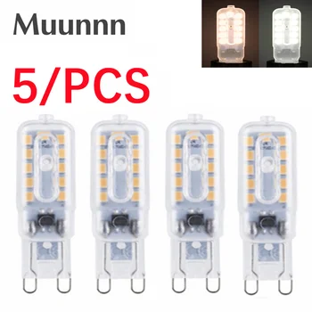 크리스털 샹들리에 LED 조명, 디밍 가능 전구, AC 220V 3W 5W SMD 2835 스포트라이트, 20W 30W 할로겐 램프 조명 교체, 5 개