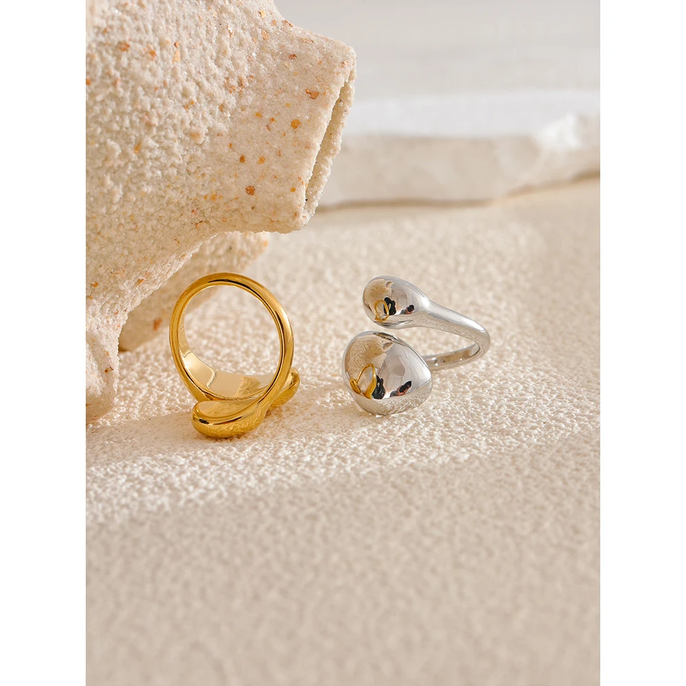 Yhpup Finger Ring Stainless Steel in 18K PVD Plated Metal
