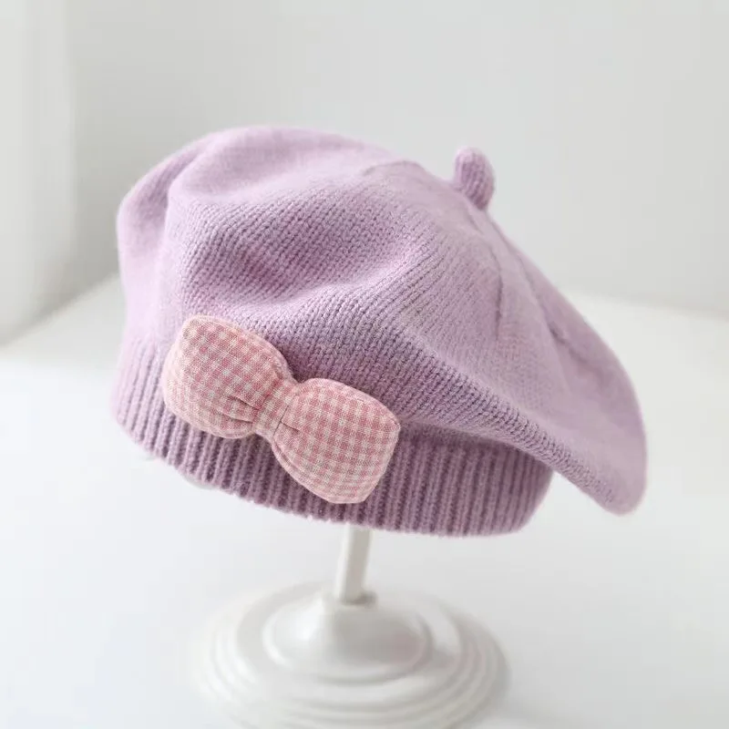 קשתות כובע ילדה תינוק סרוג אביב כובע ילדים סרוג ילדים עבור נערות אביזרים לנערות תינוק אני 1-4y