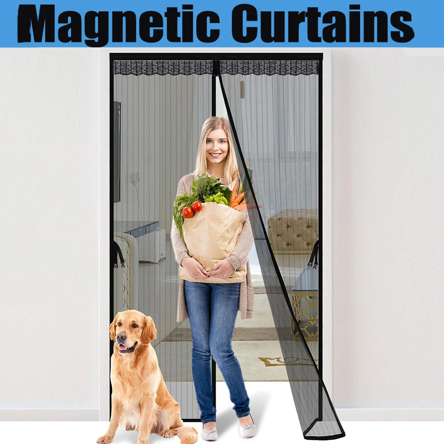 Anti Mosquito Door Curtain Self-adhesive Dustproof Ventilation Automatic Closing Doors Curtain Household Accessories