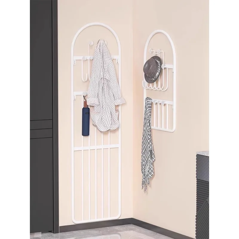 

Hanging clothes rack behind the door, floor to ceiling, bedroom wall mounted artifact, clothes and hat rack, storage rack,