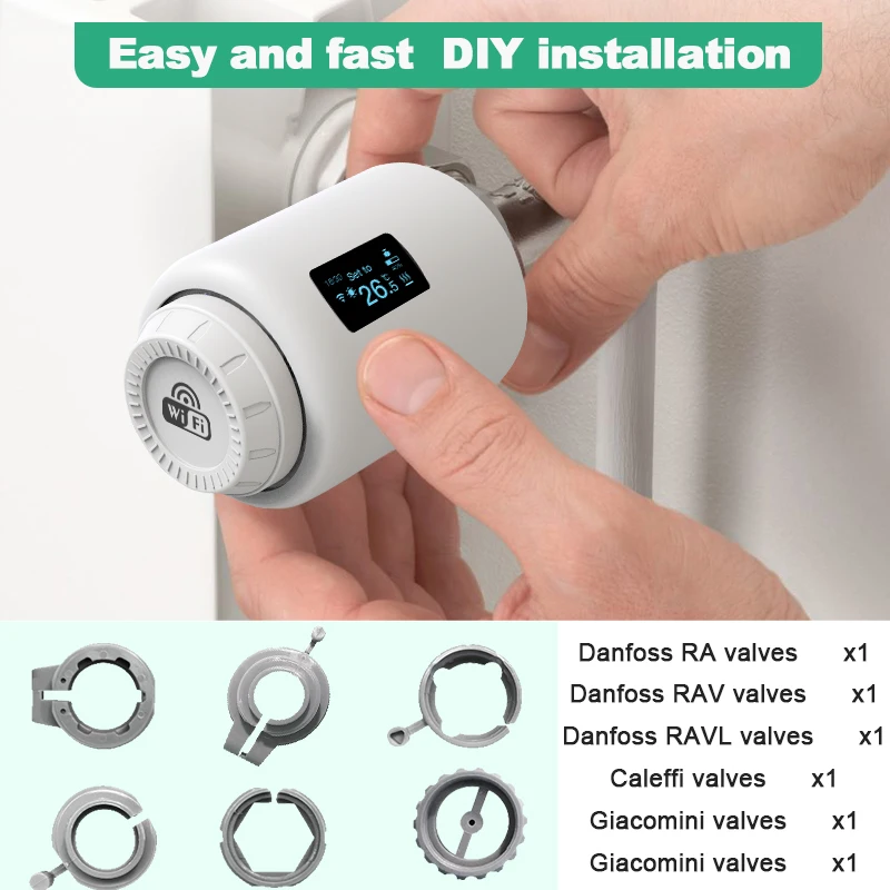 Tuya WiFi valvole termostatiche TRV radiatore testa termica regolatore di  temperatura termostato casa intelligente Alexa Google Assistant - AliExpress