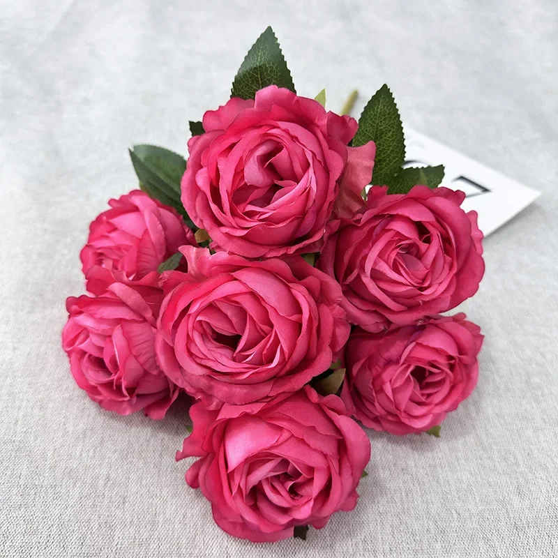 Elegant Pearl Rose Artificial Flower Bouquet - Wedding & Valentine's Day Decoration Ornament