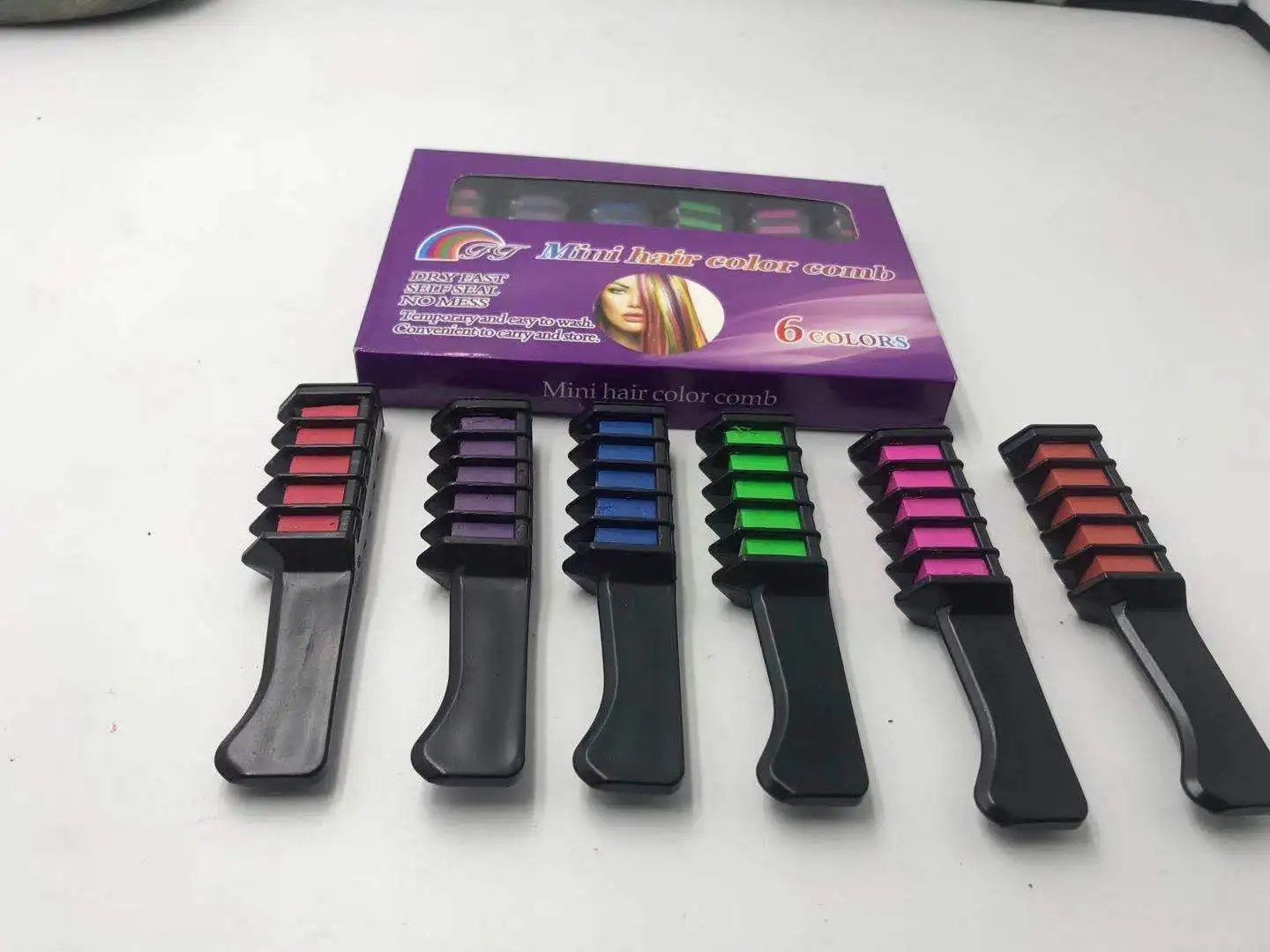 10/6/1 pcs Hair Dye Chalk Pro Crayons For Hair Temporary Dye Comb Colorinng Chalk Gray Color Mascara Hair Dye Chalk