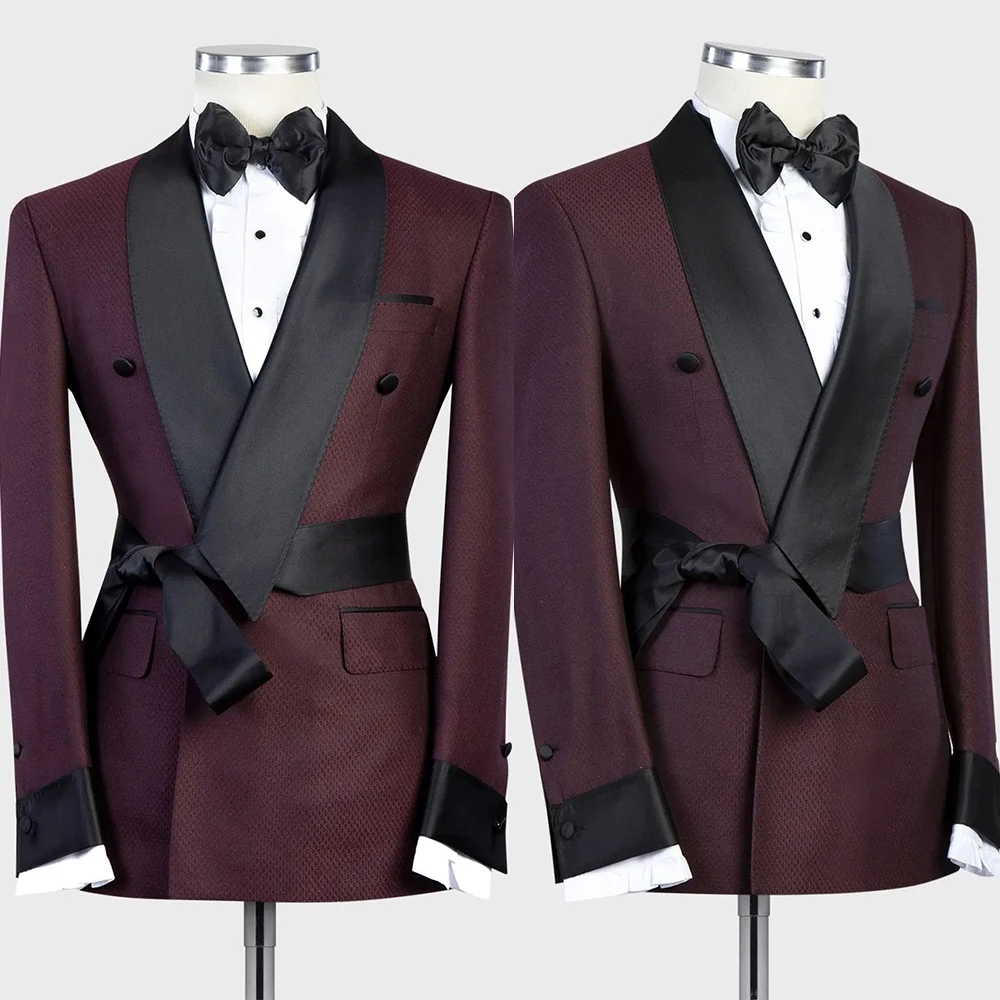

Dark Red Men Suit Coat Tailor-Made One Piece Tailored One Button Gentlemen Blazer Formal Work Wear Causal Groom Prom