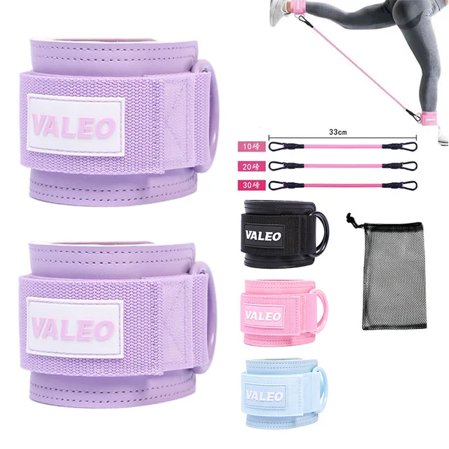Valeo Ankle Straps for Leg Hip Workout with Resistance Bands Cable Machine Attachment Fitness Ankle Cuffs for Gym Training