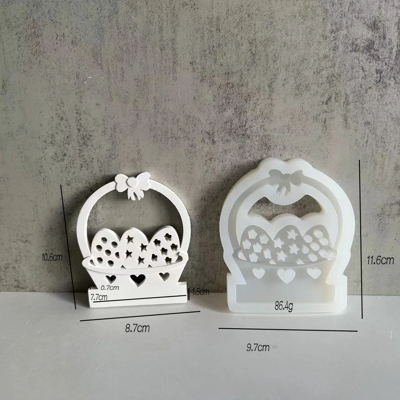 Easter Egg Flower Basket Silicone Mold Gypsum Resin Candlestick Spring Flower Butterfly Baking Molds Candle Holder Cement Mould