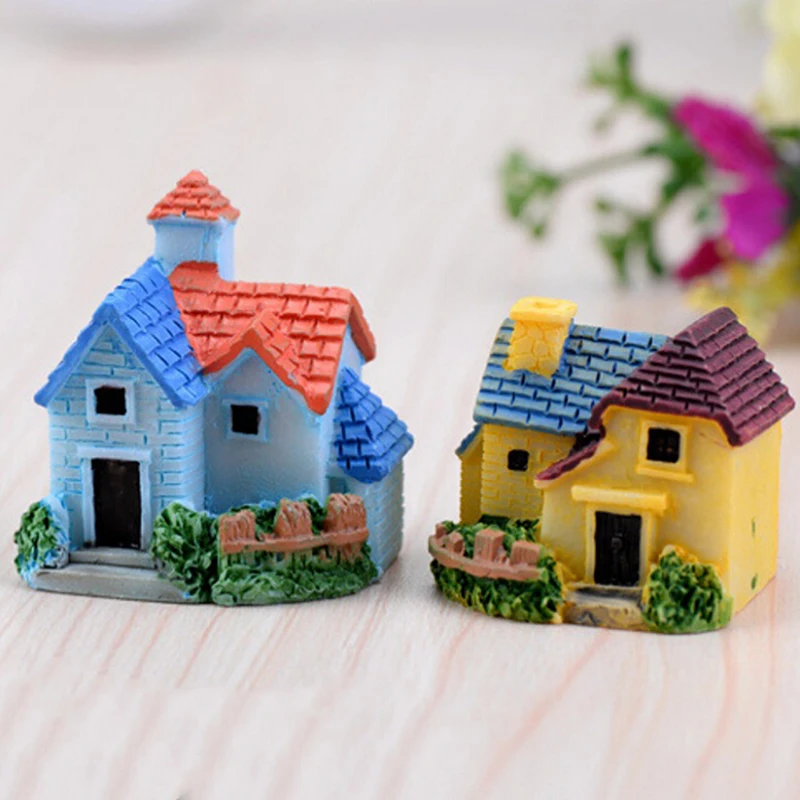รูปสินค้า Woodland Mini ปราสาท Fairy Garden Miniatures ปราสาท Terrarium Figurines ตกแต่งสวน Miniature House Villa Fairy Figurines