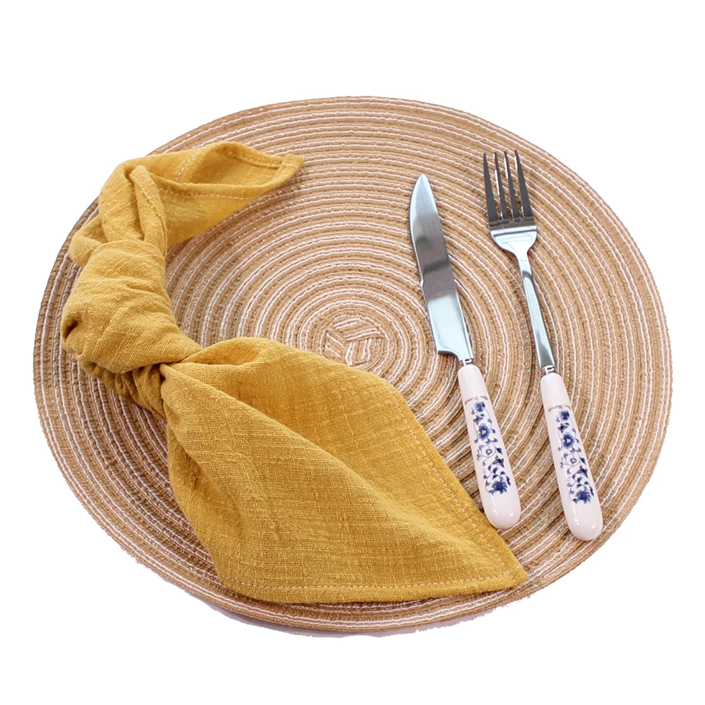 

Set of 10 Cheesecloth Cloth Napkin Cotton Gauze Crepe Hemmed Edge Dinner Table Set Design Mat Country Wedding Party Decoration