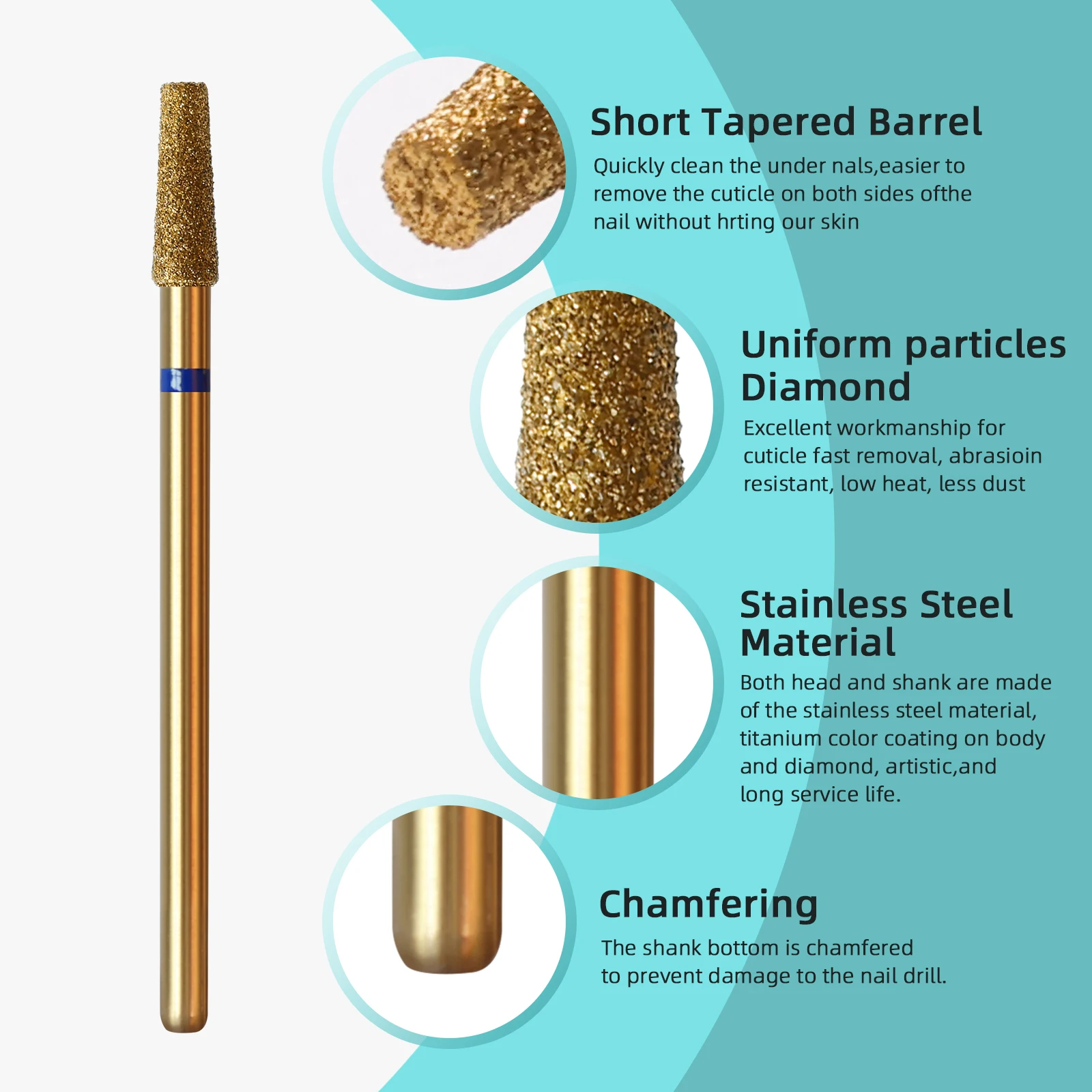 HYTOOS Cuticle Clean Nail Drill Bit Titanium Russian Nail Bits Professional Safety Under Cleaner Cuticle Dead Skin nail drill bit nail art tool manicure tools