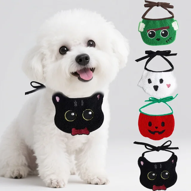Pet Halloween Scarf  Cute Cartoon Fun Bib  Cats & Dogs Birthday Props Party 5
