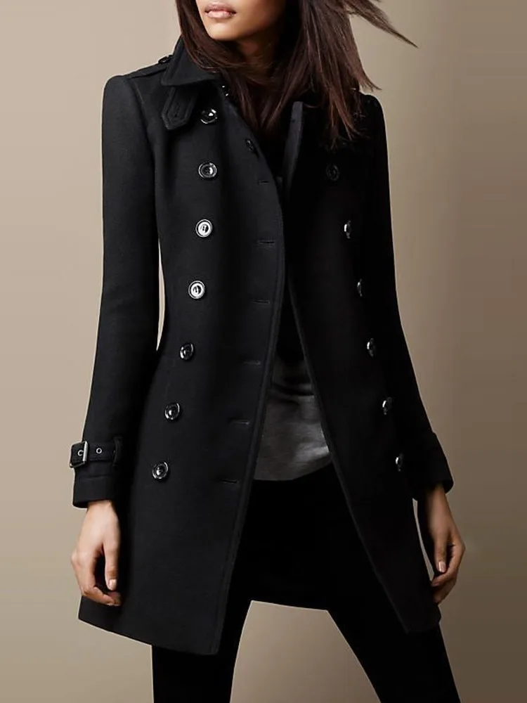 Fashion Office Coat Top Lady Casual Long Sleeve Button Coats Tops For Women Elegant Clubwear Womens Clothing Autumn Winter New