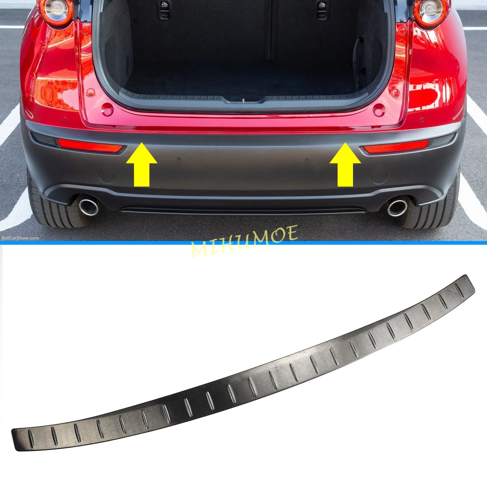 

Steel Car Rear Bumper Trunk Sill Scuff Plate Cover Trim For Mazda CX30 CX-30 DM 2020 2021 2022