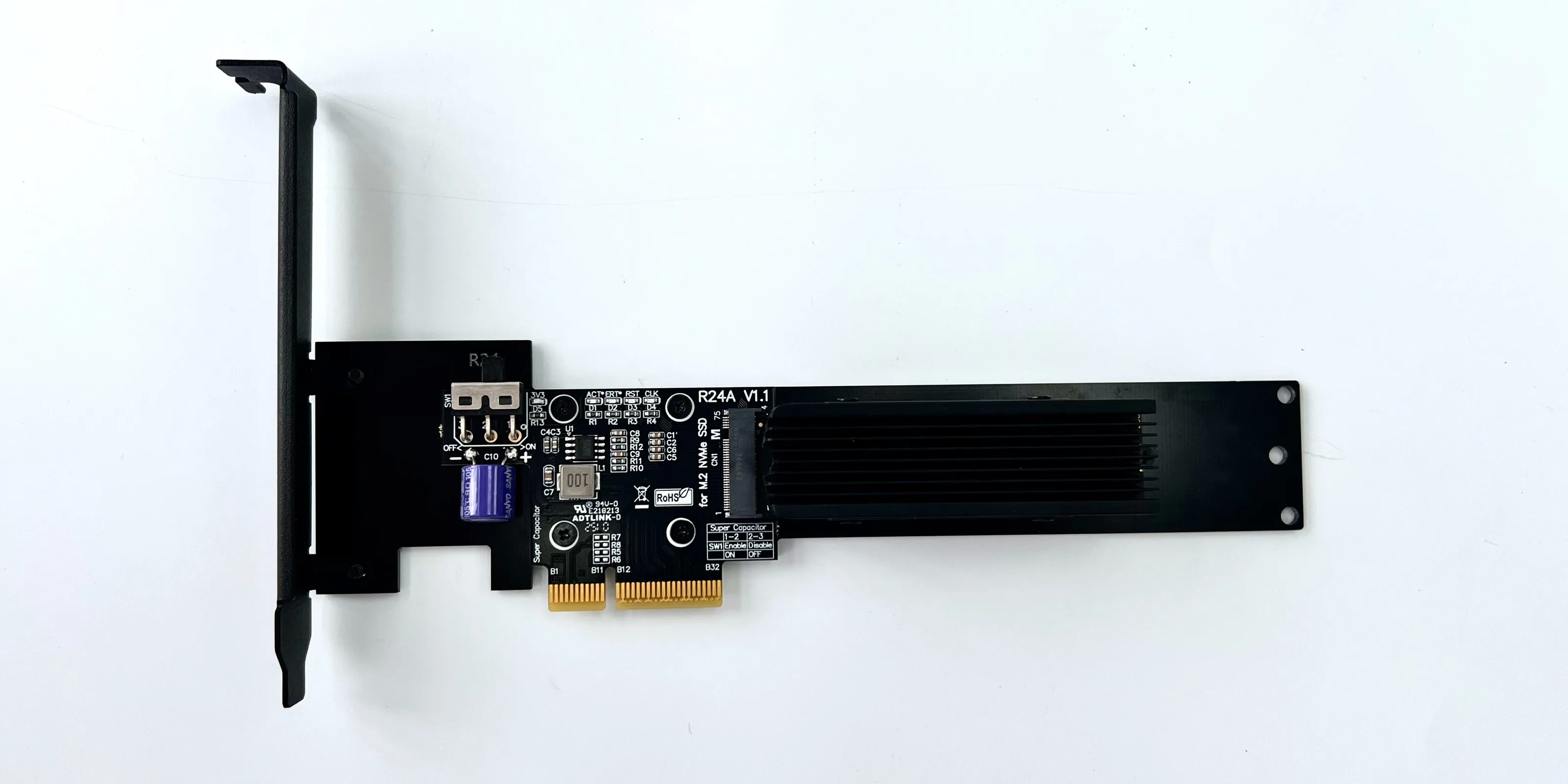 Für PCIe 5.0 Riser Adapter PCI-E x4 zu M.2 NVME SSD Karte mit Halterung Gen5 M.2 2280 22110 NVMe zu PCI Express 4x Konverter – Detail 7