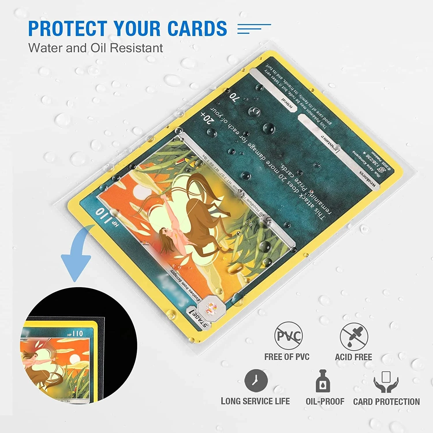 Heart shaped foil laser card sleeves 100pcs transparent tarot game storage bag YGO board protector trading cards shield cover