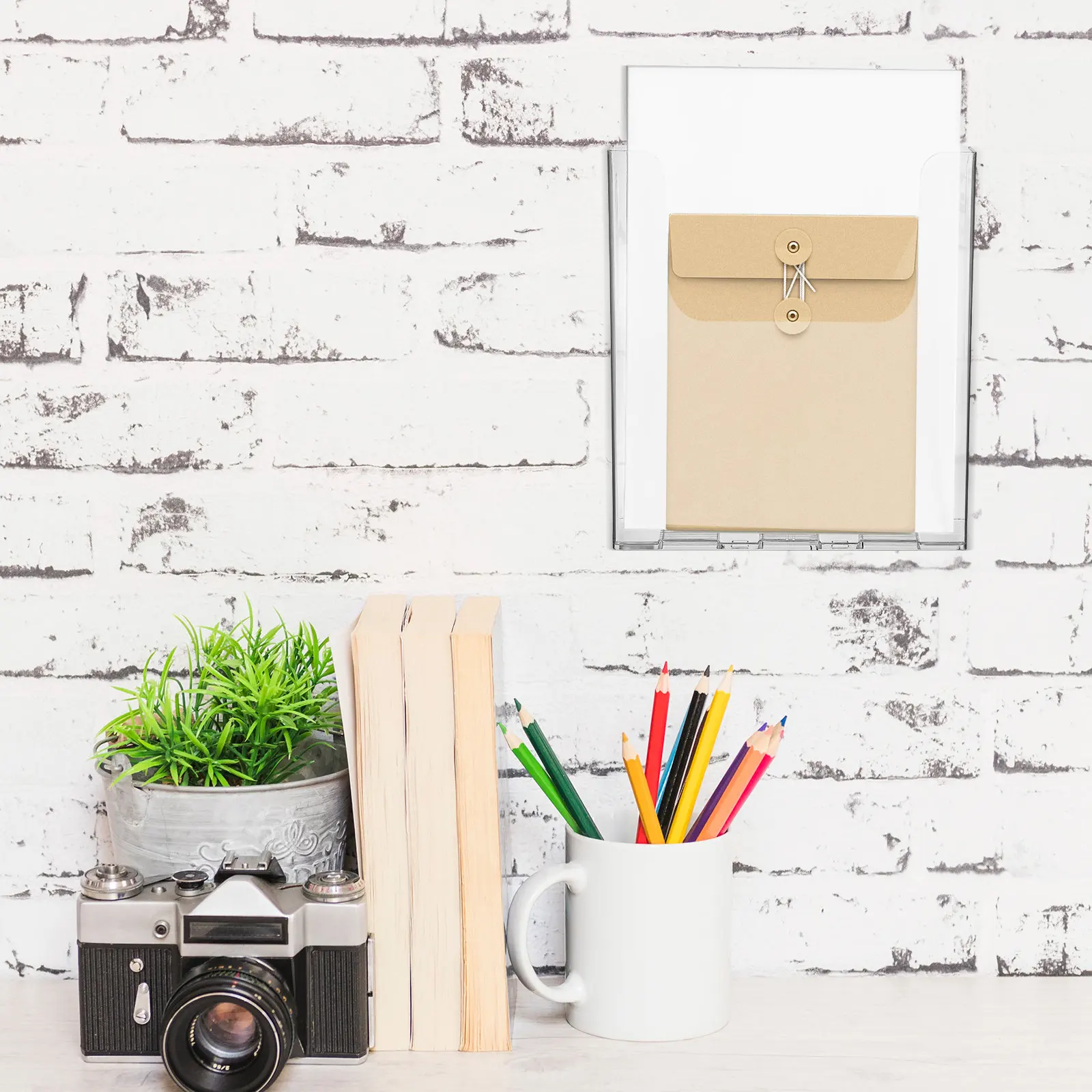 아크릴 브로셔 홀더 투명 벽걸이 파일 정리함 (문서, 잡지, 전단지, 사무실 전시 스탠드 정리함)