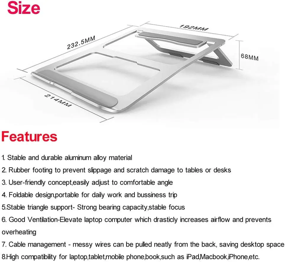 Laptop Tablet Stand for Macbook 10''-15.6'' Laptop