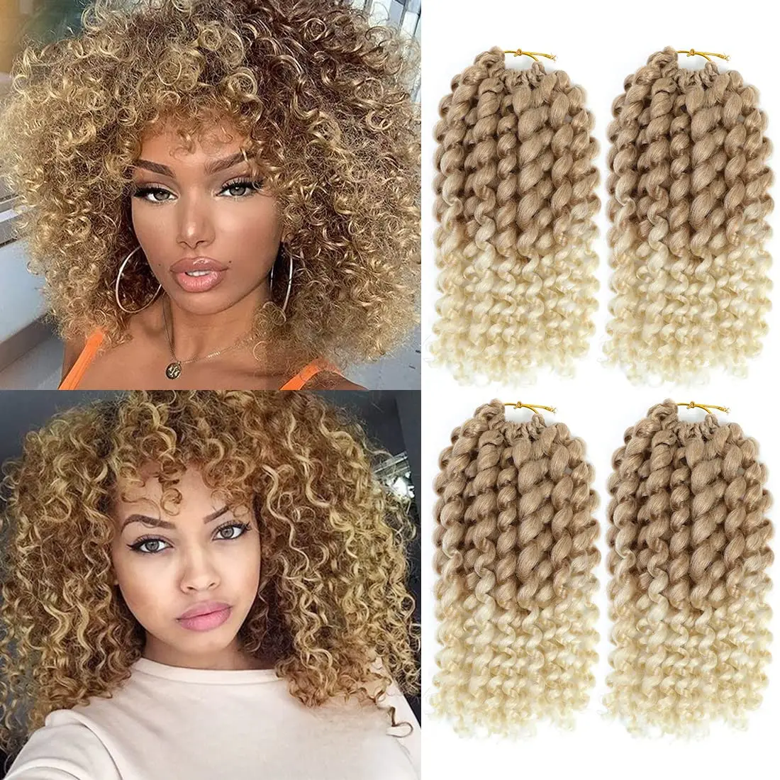 

12Inch Curly Jumpy Wand Curl Jamaican Bounce Synthetic Braiding Hair Extensions Afro Crochet Braid Hair For Black Women