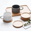 Round Bamboo and Wood Dish Custom Cup Mat Logo Tray Serving Tray Restaurant Tray Mini Flowerpot Juicy Pad Suitable for Balcony 6