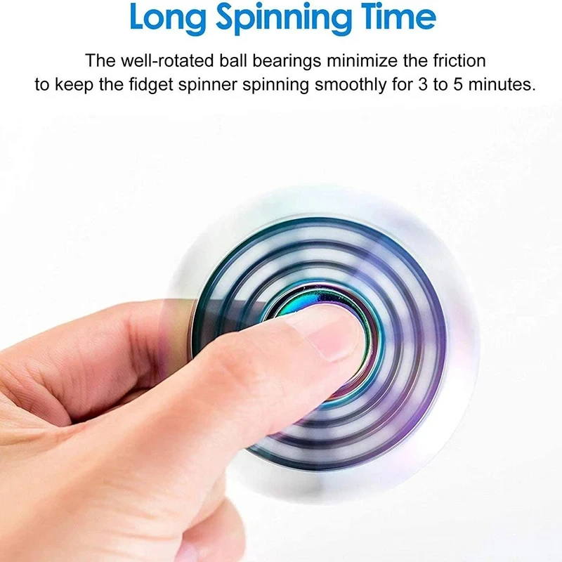 Metal Rainbow Fidget Spinner EDC Hand Spinner Anti-Anxiety Toy for Children Adult Stress Relief