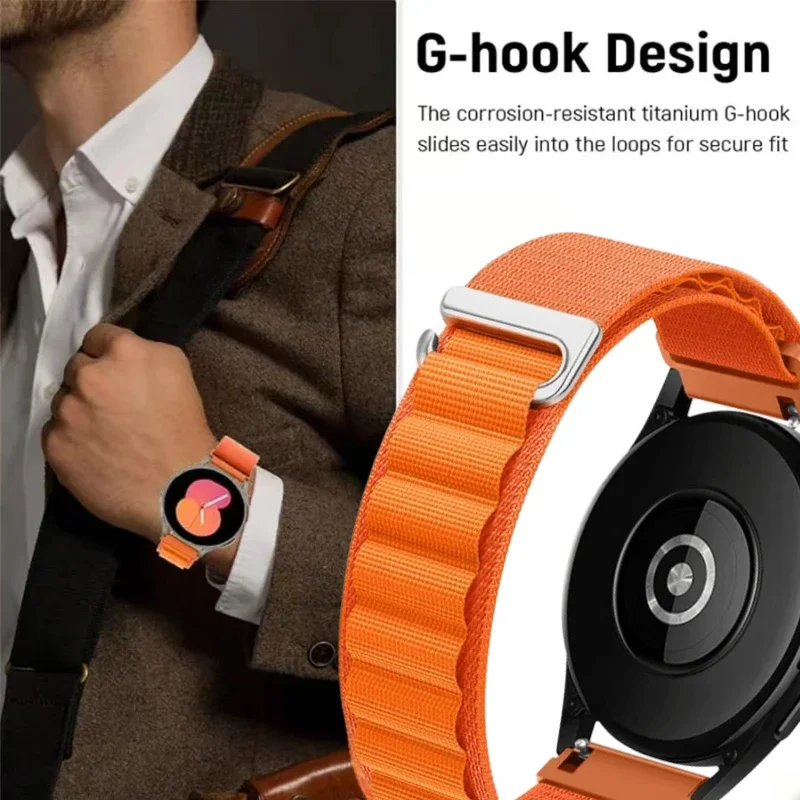 Breathable Nylon Replacement Wristband, 22mm/20mm Adjustable Strap