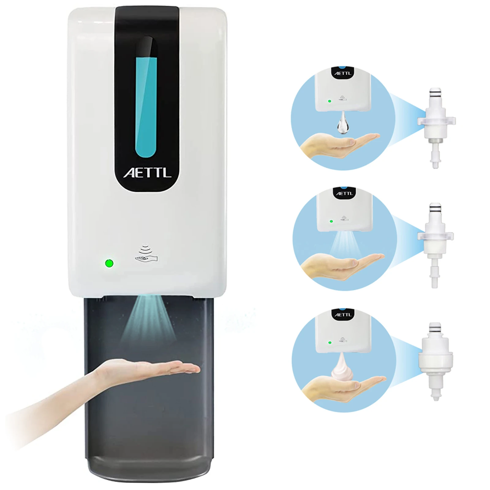 1200ml Touchless Automatic Foaming Hand Soap Dispenser Wall Mount, Motion Sensor Foam Liquid Refill Bottle Sanitizer Dispenser