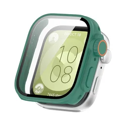 Premium Glass Screen Protector and Case for Huawei Watch Fit3/Ultra2 - Enhanced Smartwatch Accessories (Green)