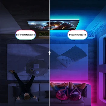 GREATWALL IR44K 5050 LED strip 32.8f/16.4 feet Halloween Christmas decoration DC LED neon light RGB flexible light configuration 4