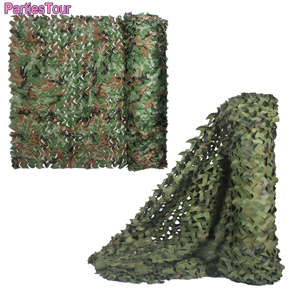 GHILEO Camo Netting Theme Decoration Sunshade Bulk Roll Camouflage Net Blind for Hunting Camping 