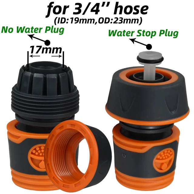 KESLA 2pcs 1/2" 3/4" Garden Hose Adapter 16mm Quick Connector Stop Plug Coupler Joint Water Irrigation Tube Repair Extender 5