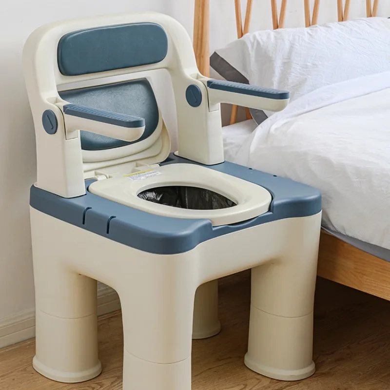 Rotating Armrest Elderly Toilet Seat, Thermostatic Heating Seat Ring Commode Toilet,Portable Non Slip Toilet for Disabled People 2