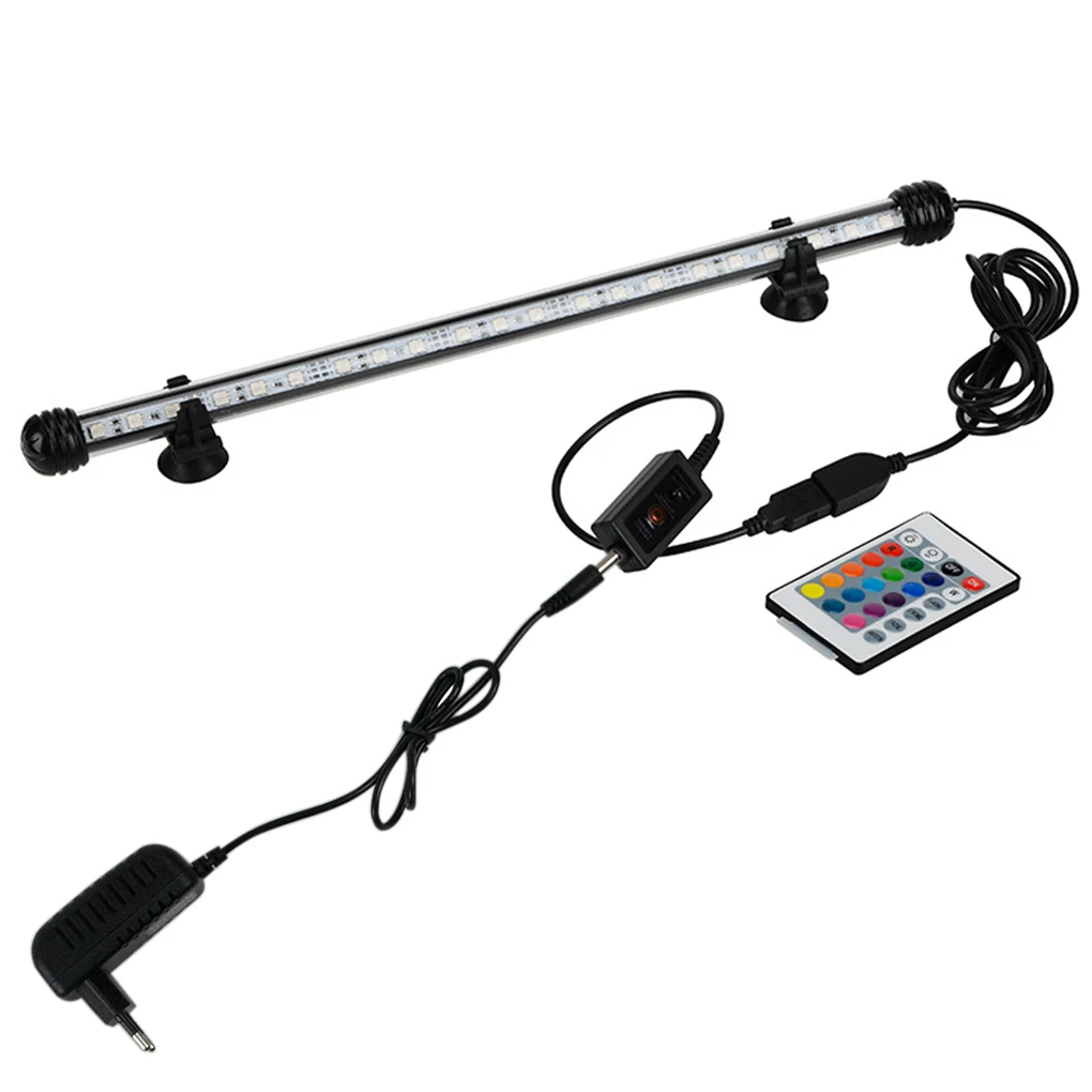 

Aquarium Dimmable RGB Light Waterproof Underwear Bar Lamp Remote Control Aquarium Atmosphere Light EU Plug