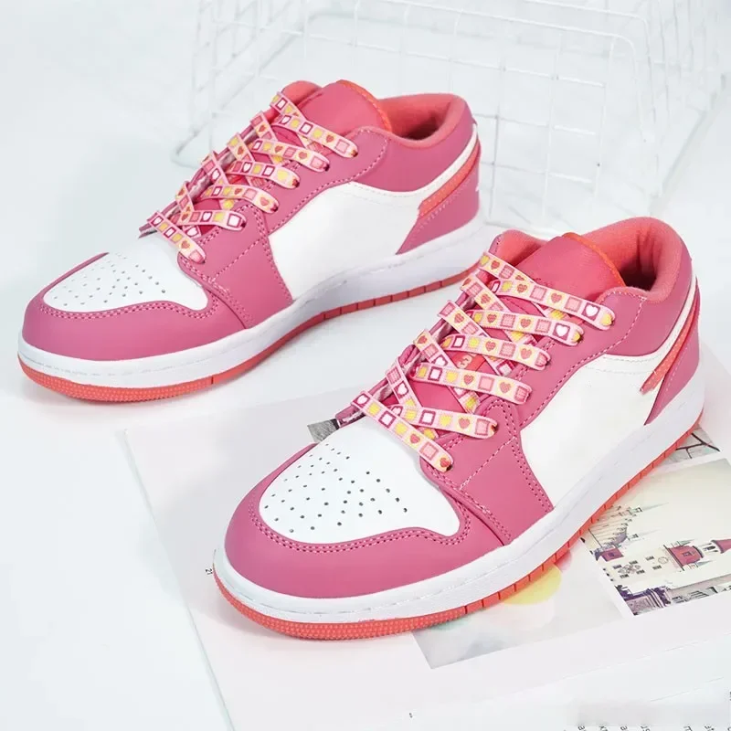 Romantic Pink Heart Shoelaces for Valentine's Day Sneakers