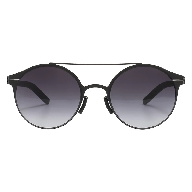 

Classic Screwless Design Titanium Vintage Round Sunglasses Women Y2K UV Protective Eyeglasses For Men Driving Black Eyewear 2023