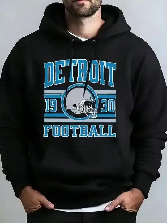 Detroit Football Graphic Hoodie Soft Pullover
