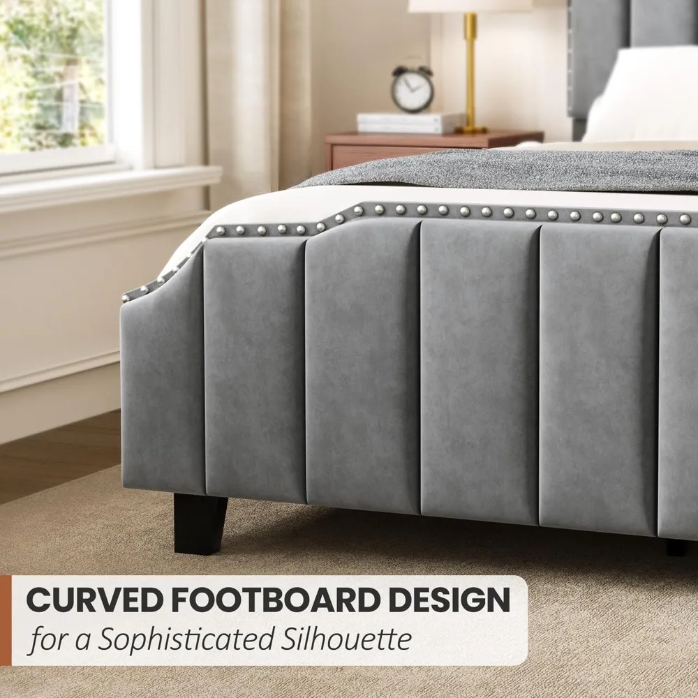 Queen Upholstered Platform Bed 5