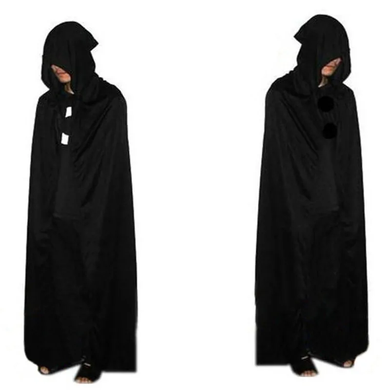 Men Halloween Costumes Witche Vampires Fancy Party Women Gothic Hooded Stain Cloak Wicca Robe Witch Larp Cape