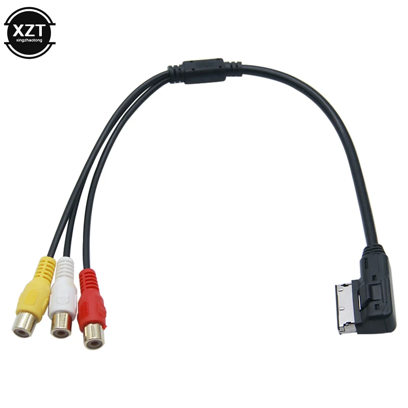 1pcs For VW For Audi AMI AUX Cable Adapter A3 A4 A6 A7 A8 Q5 Q7 R8 AMI MMI RCA 3RCA DVD Video Audio Input Wire Adapter Accessory - 3