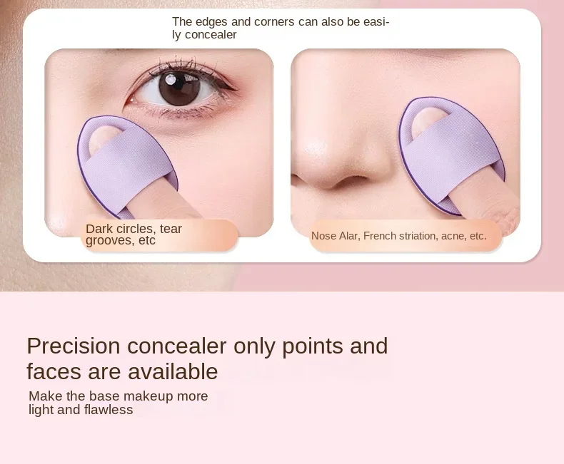 Description Picture 6 of item10Pcs Mini Finger Puff Foundation Small Air Cushion Powder Sponge Face Concealer BB Cream Cosmetic Applicator Makeup Tools