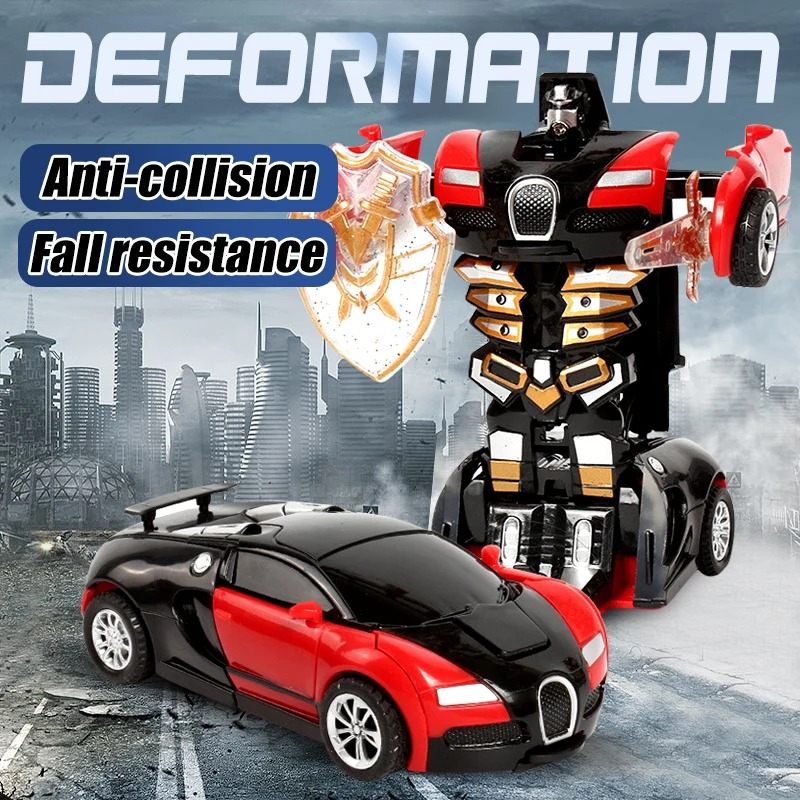 

Children's Cool Deformation Toys Back Inertia Collision Deformation Four wheel drive Car Robot Anti-collision Fall-resistant Toy