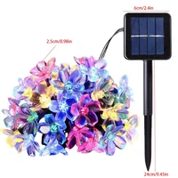 1pc 5/7/12/22M Solar String Sakura Lights 20/50/100/200LEDS Outdoor Waterproof Festival Garden Decorative Lights 2